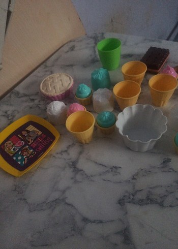 Pastel Renkli Mini Oyuncak Yemek Seti - Görsel 6