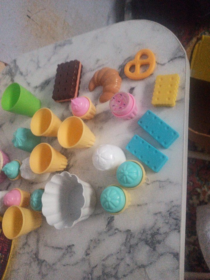 Pastel Renkli Mini Oyuncak Yemek Seti - Görsel 4