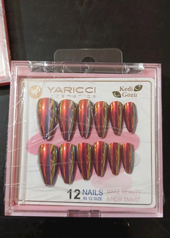 Renkli Kedi Gözü 12'li Tırnak Süsleme Seti - Görsel 2