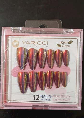 Renkli Kedi Gözü 12'li Tırnak Süsleme Seti - Görsel 3