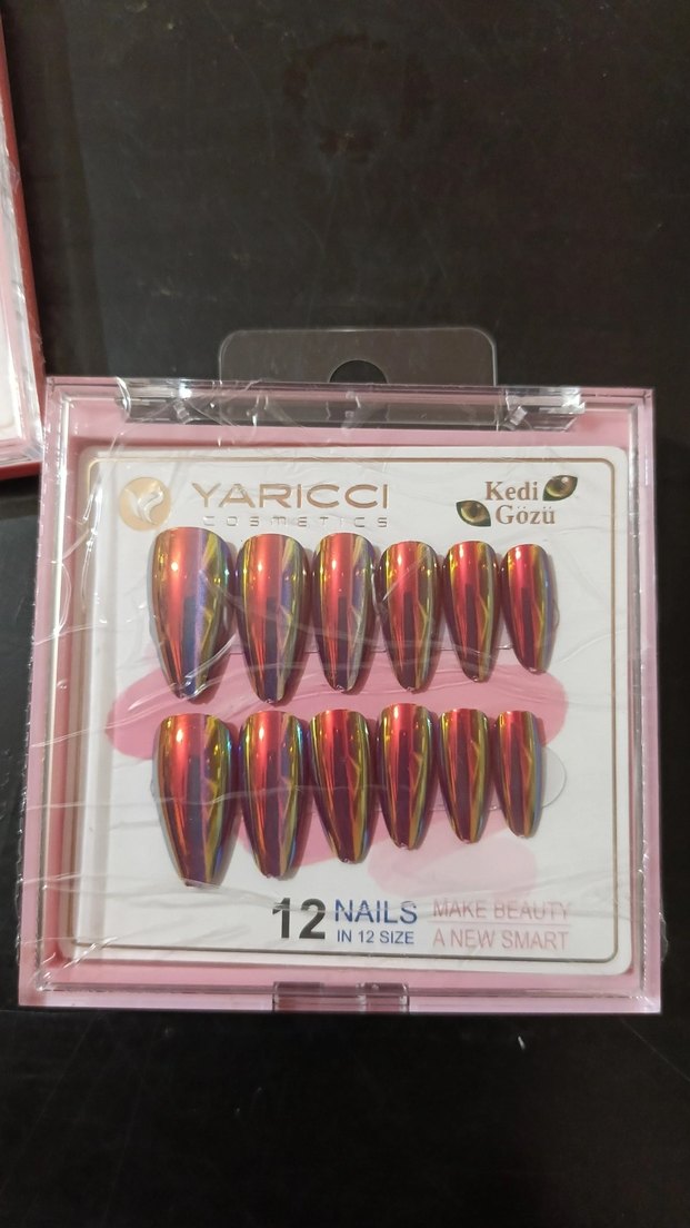 Renkli Kedi Gözü 12'li Tırnak Süsleme Seti - Görsel 2