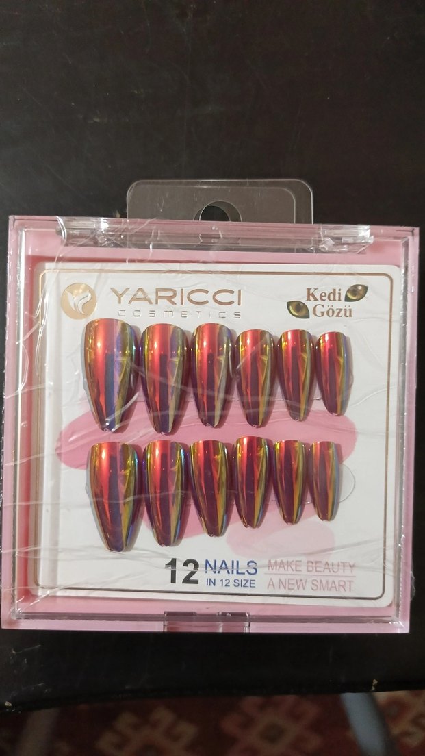 Renkli Kedi Gözü 12'li Tırnak Süsleme Seti - Görsel 3