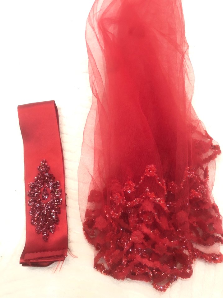 Kırmızı Fırfırlı kına Aksesuar Seti - Görsel 2