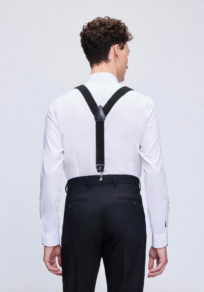 Erkek Siyah Askılı Pantolon Askısı - Görsel 2