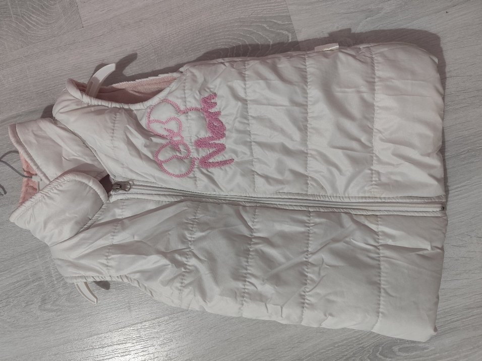 Kız Çocuk Beyaz Nakışlı Fermuarlı Yelek - Görsel 5