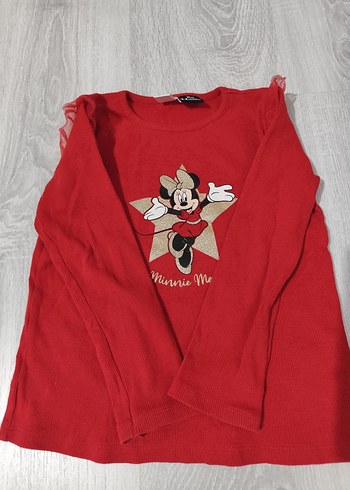 Kız Çocuk Kırmızı Minnie Mouse Baskılı Sweatshirt - Görsel 2