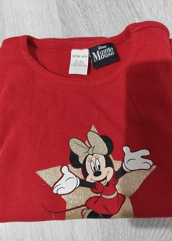 Kız Çocuk Kırmızı Minnie Mouse Baskılı Sweatshirt - Görsel 4