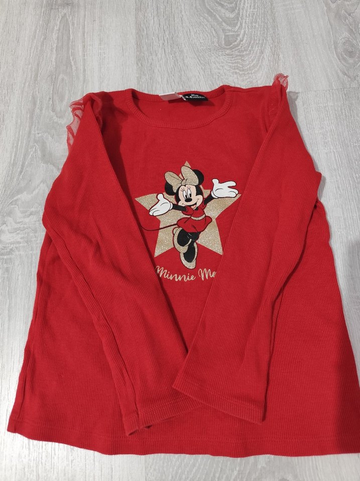 Kız Çocuk Kırmızı Minnie Mouse Baskılı Sweatshirt - Görsel 2