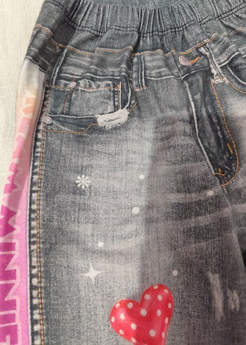 Pul Detaylı Renkli Baskılı Kız Çocuk Tayt - Görsel 6