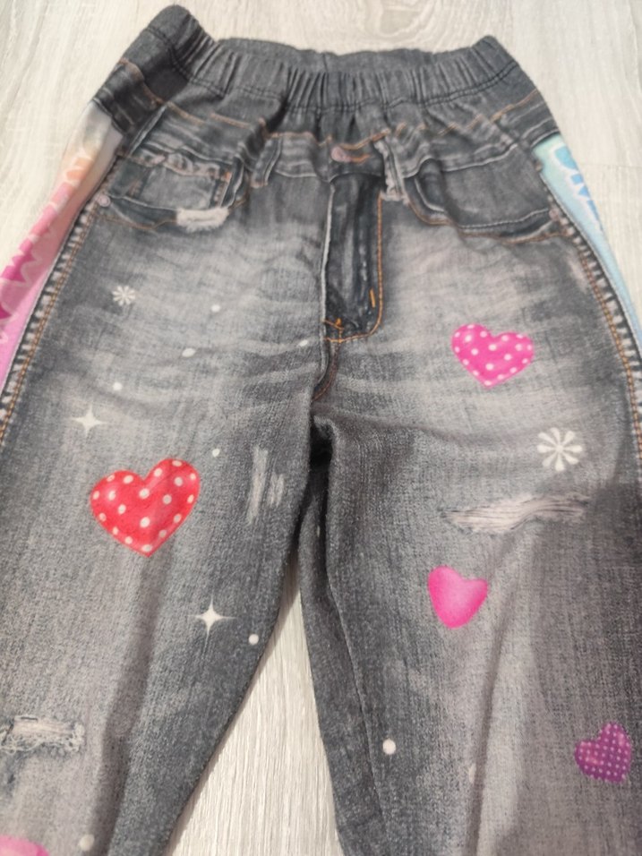 Pul Detaylı Renkli Baskılı Kız Çocuk Tayt - Görsel 3