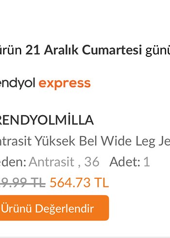 Trendyol & Milla Gri Regular Fit Midi Kot Pantolon