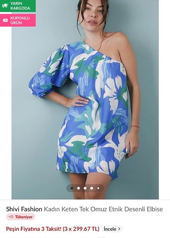 Trendyol & Milla Mavi Drapeli Mini Straplez Elbise