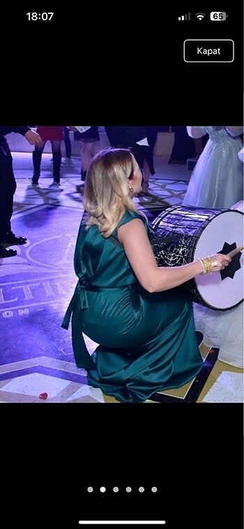 Miss Proto Saten uzun abiye (yırtmaçlı)