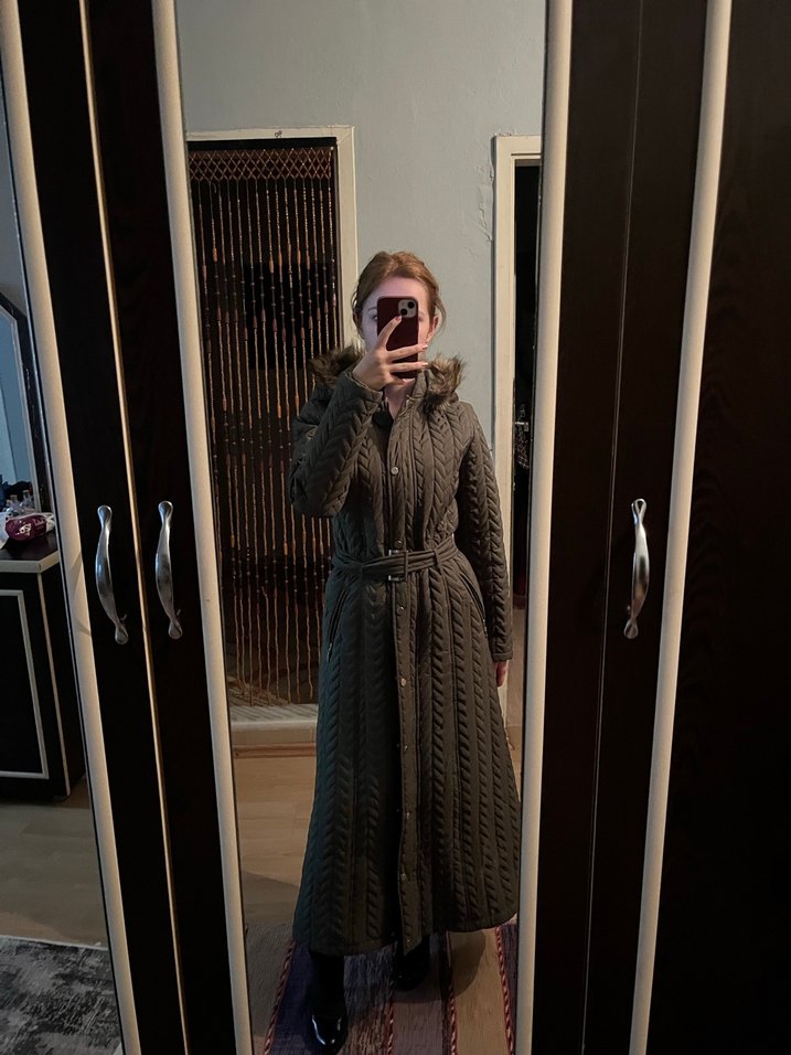 38 beden koyu yeşil mont - Görsel 3