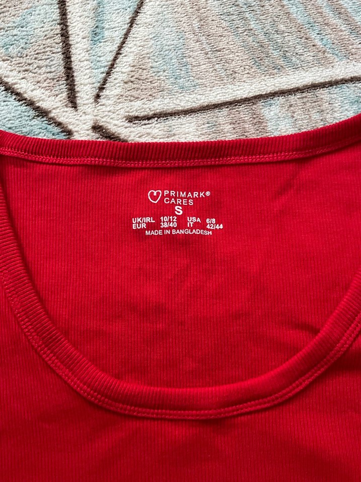 S beden Kırmızı Tişört crop - Görsel 2