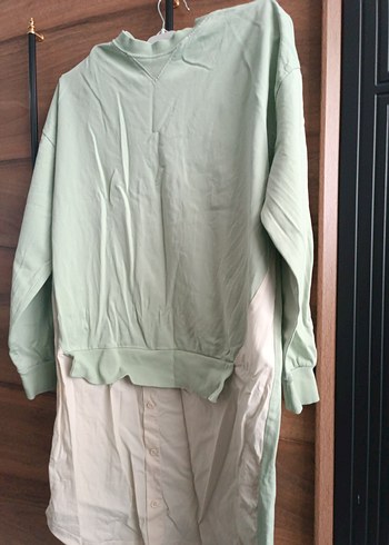 s Beden Kadın Uzun Kollu Salaş Keten Sweatshirt