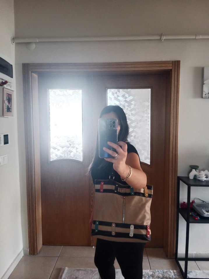 Tokalı Çok Renkli Deri Kadın Çanta - Görsel 4