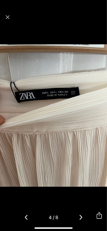 l Beden ten rengi Renk Zara L beden drape etek