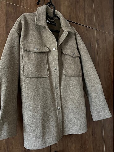 Kaşe oversize gömlek ceket