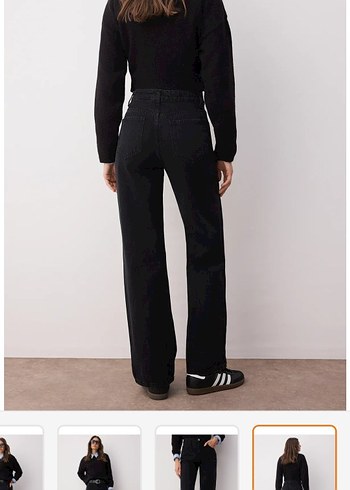 Trendyol & Milla Siyah wide leg Normal Boy Kadın Kot Pantolon