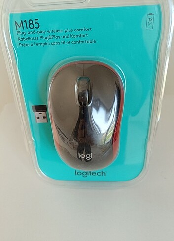 LOGITECH M185 USB Alıcılı Kompakt Kablosuz Mouse - Kırmızı 