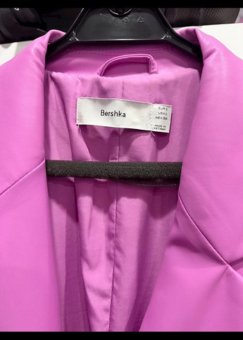 Parlak Mor Deri Kadın Blazer Ceket - Görsel 2