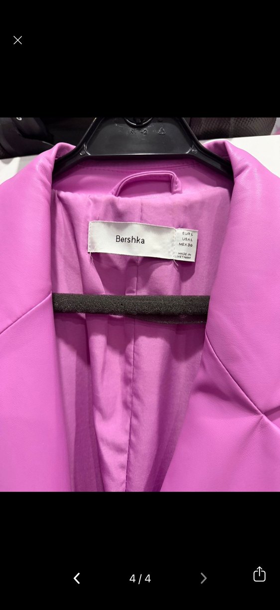 Parlak Mor Deri Kadın Blazer Ceket - Görsel 2