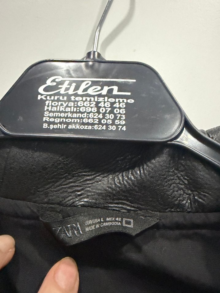 Siyah erkek deri Ceket Kapüşonlu - Görsel 4