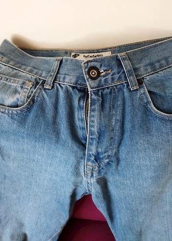 29 Beden Mavi Bol Kesim Midi Kot Pantolon