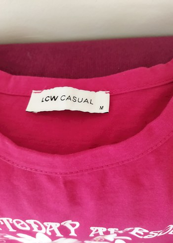 LC Waikiki Pembe Baskılı Kız Tişörtü