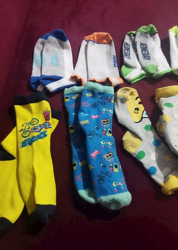 Çocuklar için Renkli Desenli Çorap Seti - Görsel 3