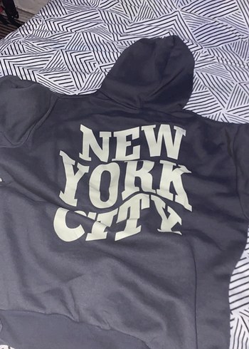 Gri Baskılı Kadın Sweatshirt - Görsel 2