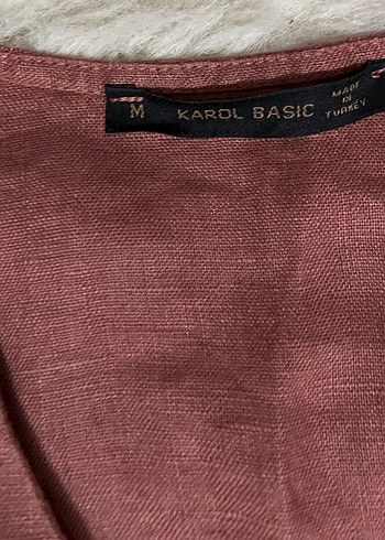 Trendyol & Milla Bordo Keten Düğmeli Midi Elbise