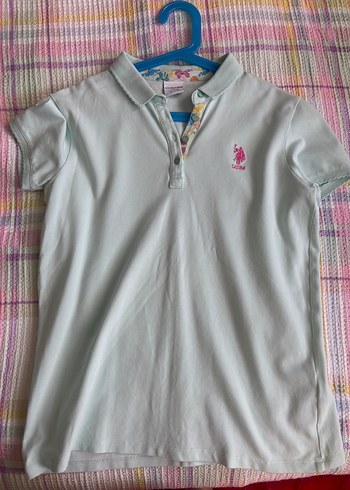 U.S Polo Assn. Acik Mavi Cicekli Cocuk Polo Tisortu