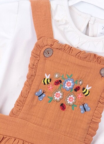 Zara Zara Muadili Müslin Kumaş Nakışlı Elbise Set