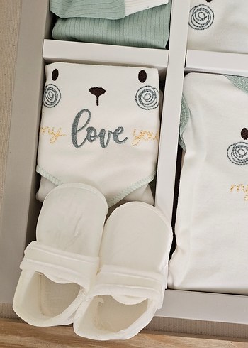 Hastane  Çıkışı 10'lu Şapkalı Lüx Set. %100 Organik Pamuk - Görsel 6