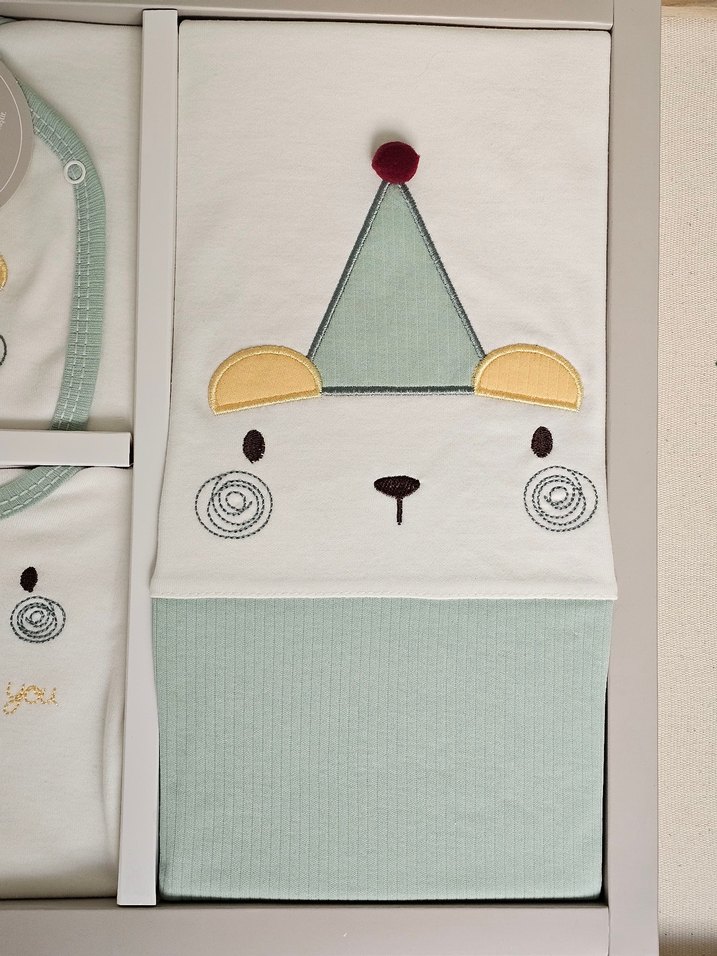 Hastane  Çıkışı 10'lu Şapkalı Lüx Set. %100 Organik Pamuk - Görsel 4