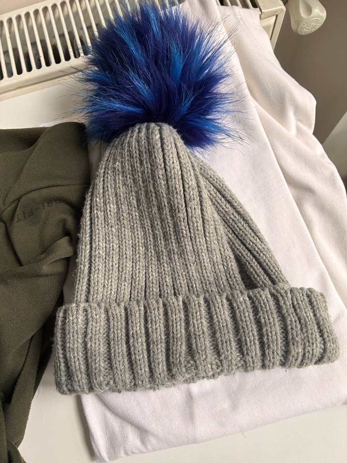 Gri Örgü Kadın Yün Bere - Görsel 2