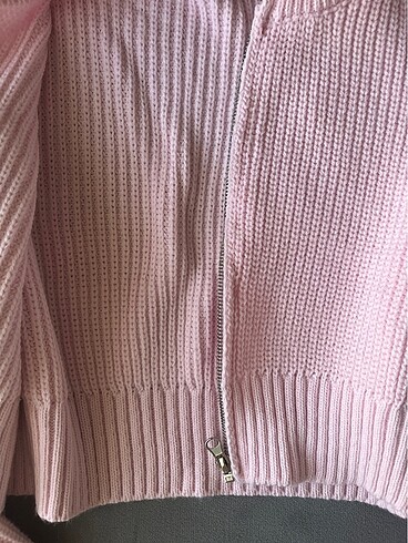 s Beden crop pembe triko hırka