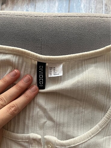 H&M krem dar mini elbise