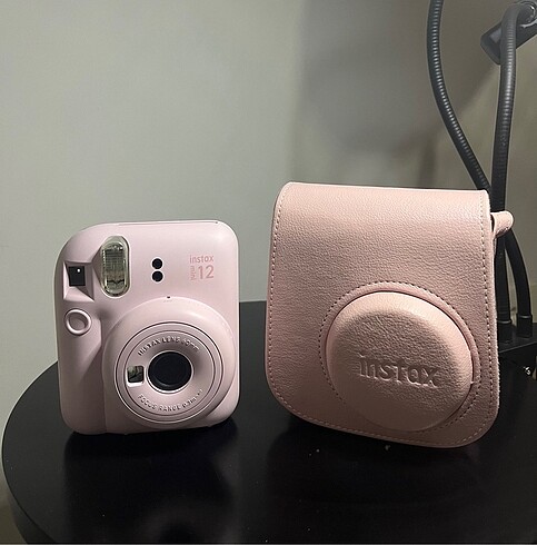instax mini 12 (pembe) çantalı