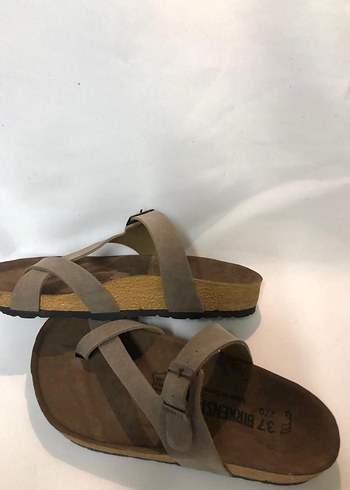 Birkenstock Bej Süet Kadın Dolgu Topuk Terlik
