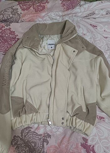 m Beden beyaz Renk Fermuarlı oversize polar mont