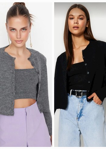 Trendyolmilla 2 li kazak crop takım