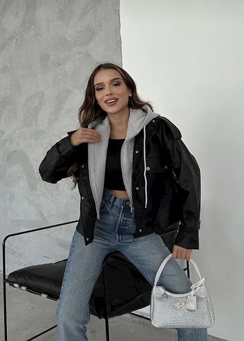 38 Beden Siyah Mini Denim Ceket