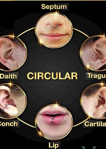 CERRAHİ ÇELİK TOP UÇLU YARIM HALKA PİERCİNG - Görsel 4