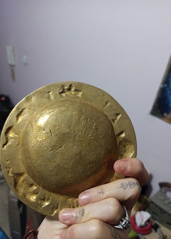 Beden VintageDesenli Altın Renkli prinç küllük
