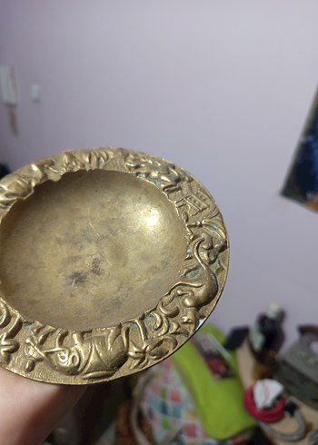 American Vintage VintageDesenli Altın Renkli prinç küllük