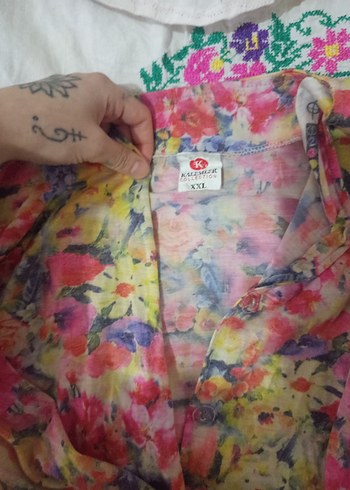 Bohem Çok Renkli Uzun Kollu Hamile Bluzu - Görsel 2