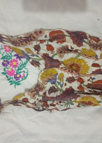 Nakışlı, V Yakalı, Salaş Bohem tulum - Görsel 3